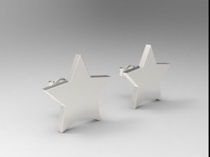 sterling silver star stud earrings jewelry 3D Print Model