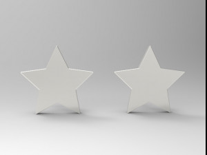 sterling silver star stud earrings jewelry 3Dプリントモデル