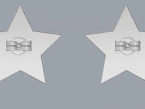 sterling silver star stud earrings jewelry 3Dプリントモデル