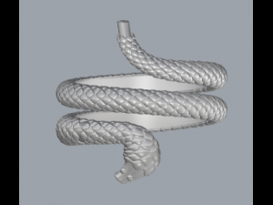 sterling silver snake designer ring jewelry 3D 打印模型