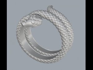 sterling silver snake designer ring jewelry Modèles 3D en vedette