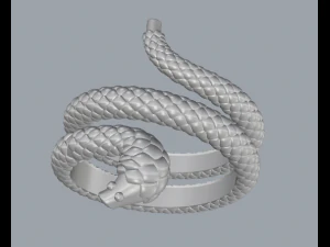 sterling silver snake designer ring jewelry 3D Print Model