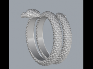 sterling silver snake designer ring jewelry Modèles 3D en vedette