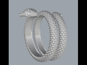 sterling silver snake designer ring jewelry 3D Print Model