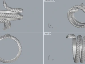 sterling silver snake designer ring jewelry 3D Print Model