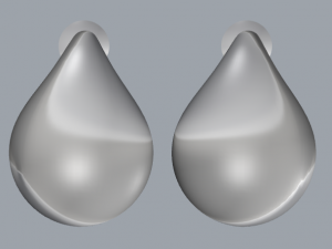 sterling silver tear drop stud earrings 3D 打印模型