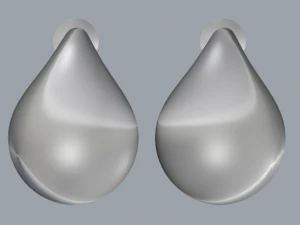 sterling silver tear drop stud earrings 3D Print Model
