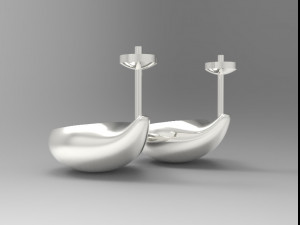 sterling silver tear drop stud earrings 3D 打印模型