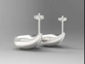 sterling silver tear drop stud earrings 3D Print Model