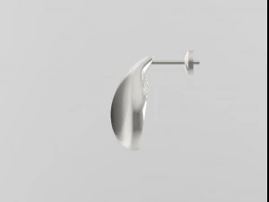 sterling silver tear drop stud earrings 3D Print Model