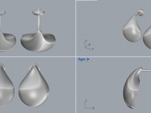 sterling silver tear drop stud earrings 3D 打印模型