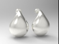 sterling silver tear drop stud earrings 3D Print Model