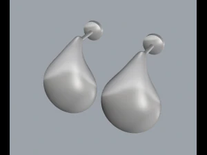 sterling silver tear drop stud earrings 3D Print Model