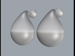 sterling silver tear drop stud earrings 3D 打印模型