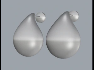 sterling silver tear drop stud earrings 3D Print Model
