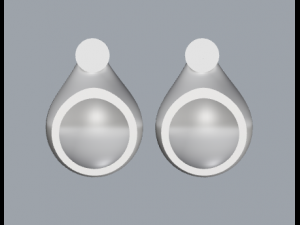 sterling silver tear drop stud earrings 3D 打印模型