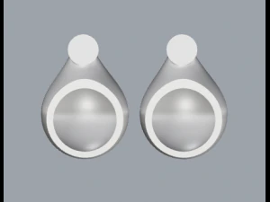 sterling silver tear drop stud earrings 3D Print Model