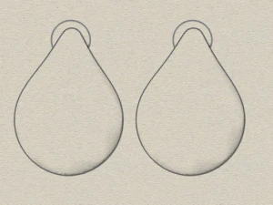 sterling silver tear drop stud earrings 3D Print Model