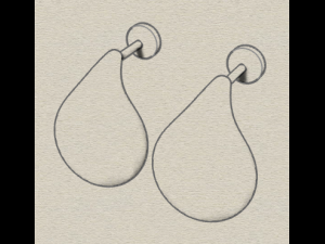 sterling silver tear drop stud earrings 3D 打印模型