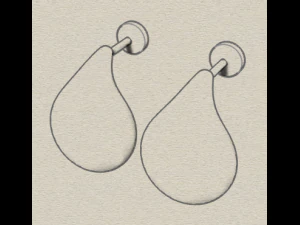 sterling silver tear drop stud earrings 3D Print Model