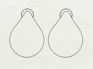 sterling silver tear drop stud earrings 3D Print Model