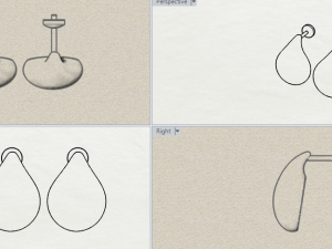 sterling silver tear drop stud earrings 3D 打印模型