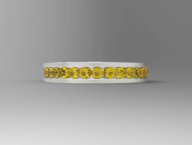925 sterling silver channel setting ring 3D Print Model .c4d .max .obj .3ds .fbx .stl .blend 