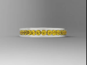 925 sterling silver channel setting ring 3D Print Model