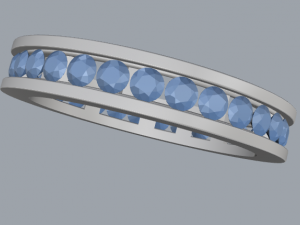 925 sterling silver channel setting ring 3D 打印模型