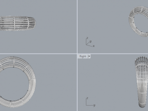 925 sterling silver plain wire silver ring 3D 打印模型