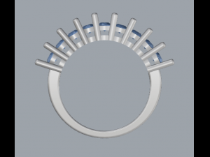 sterling silver nine stone ring jewelry 3D Baskı Modeli