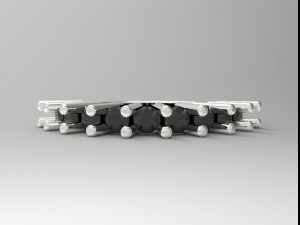 sterling silver nine stone ring jewelry 3D Baskı Modeli