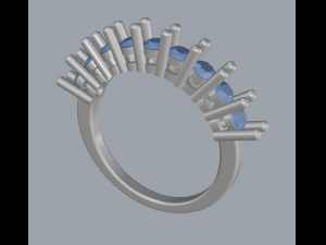 sterling silver nine stone ring jewelry 3D Baskı Modeli