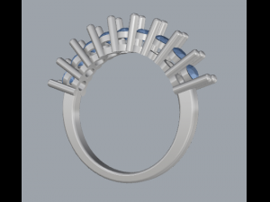 sterling silver nine stone ring jewelry 3D Baskı Modeli