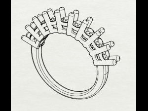 sterling silver nine stone ring jewelry 3D Baskı Modeli