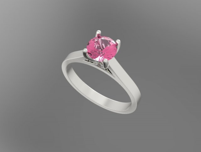 sterling silver solitaire ring jewelry 3Dプリントモデル .c4d .max .obj .3ds .fbx .stl .blend 