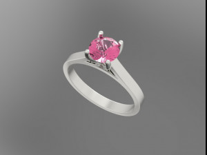 sterling silver solitaire ring jewelry 3D 打印模型