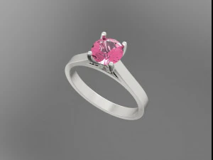 sterling silver solitaire ring jewelry 3D Print Model