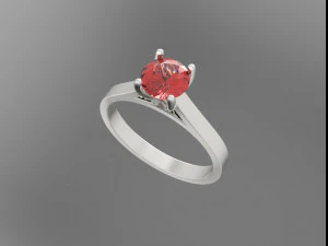 sterling silver solitaire ring jewelry 3D Print Model