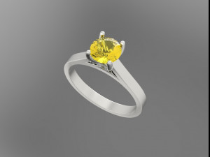sterling silver solitaire ring jewelry 3Dプリントモデル