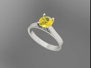 sterling silver solitaire ring jewelry 3D Print Model