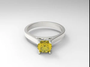 sterling silver solitaire ring jewelry 3D Print Model