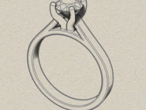 sterling silver solitaire ring jewelry 3Dプリントモデル