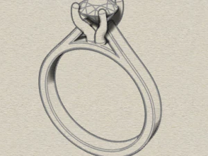 sterling silver solitaire ring jewelry 3D Print Model