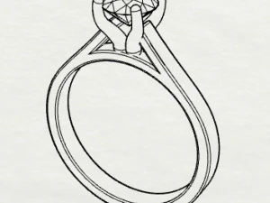 sterling silver solitaire ring jewelry 3D Print Model