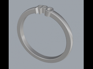 925 sterling silver name ring jewelry Modelo de Impressão 3D