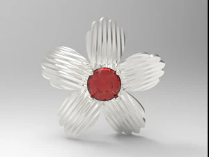 sterling silver single stone flower pendant jewelry 3D Print Model