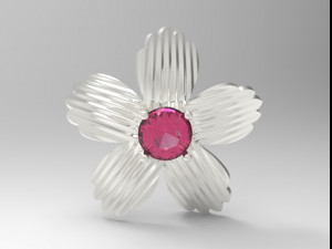 sterling silver single stone flower pendant jewelry Model Cetak 3D