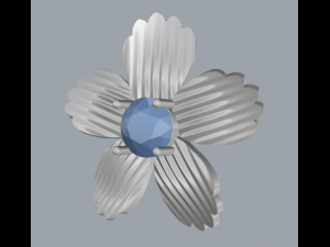 sterling silver single stone flower pendant jewelry Model Cetak 3D