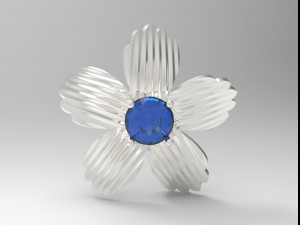 sterling silver single stone flower pendant jewelry Model Cetak 3D